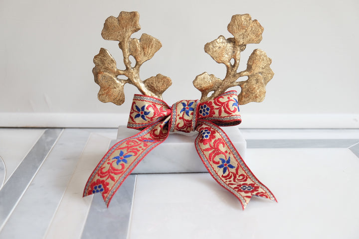Ginkgo Statue with French Bespoke Ribbon - Gilded
