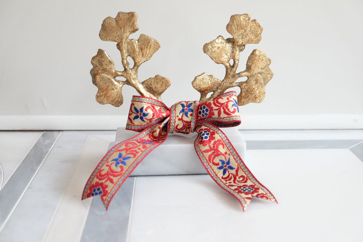 Ginkgo Statue with French Bespoke Ribbon - Gilded