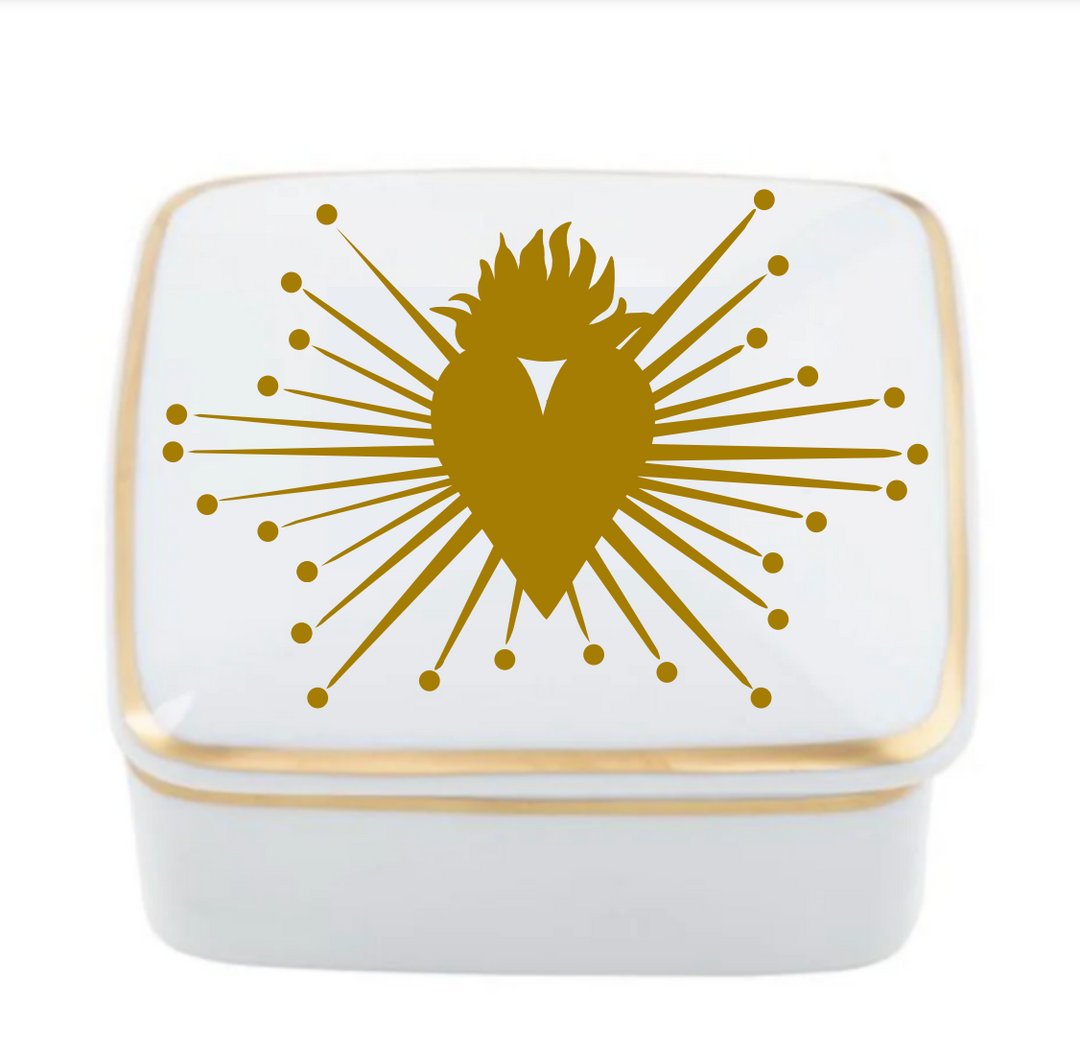 Square Small Giftware Square Box with Sacred Heart