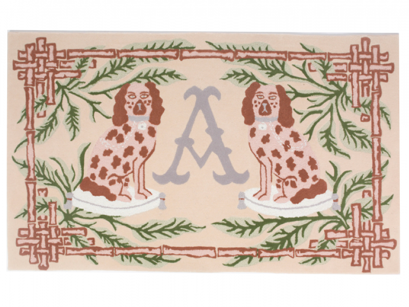 Willa Heart Dogs With Border In Pink And Green
