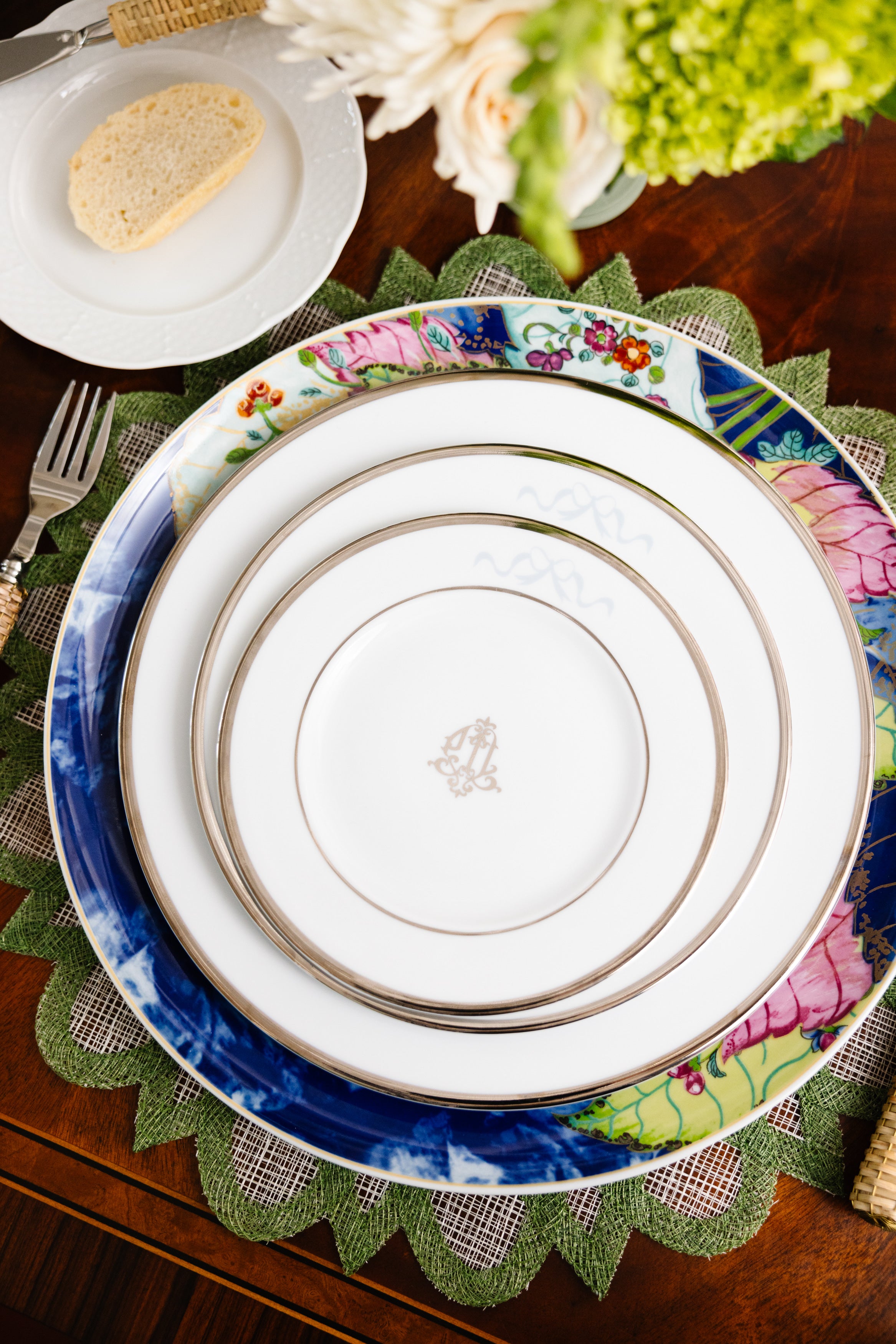 Silver Signature China with Artistry Blue Bows