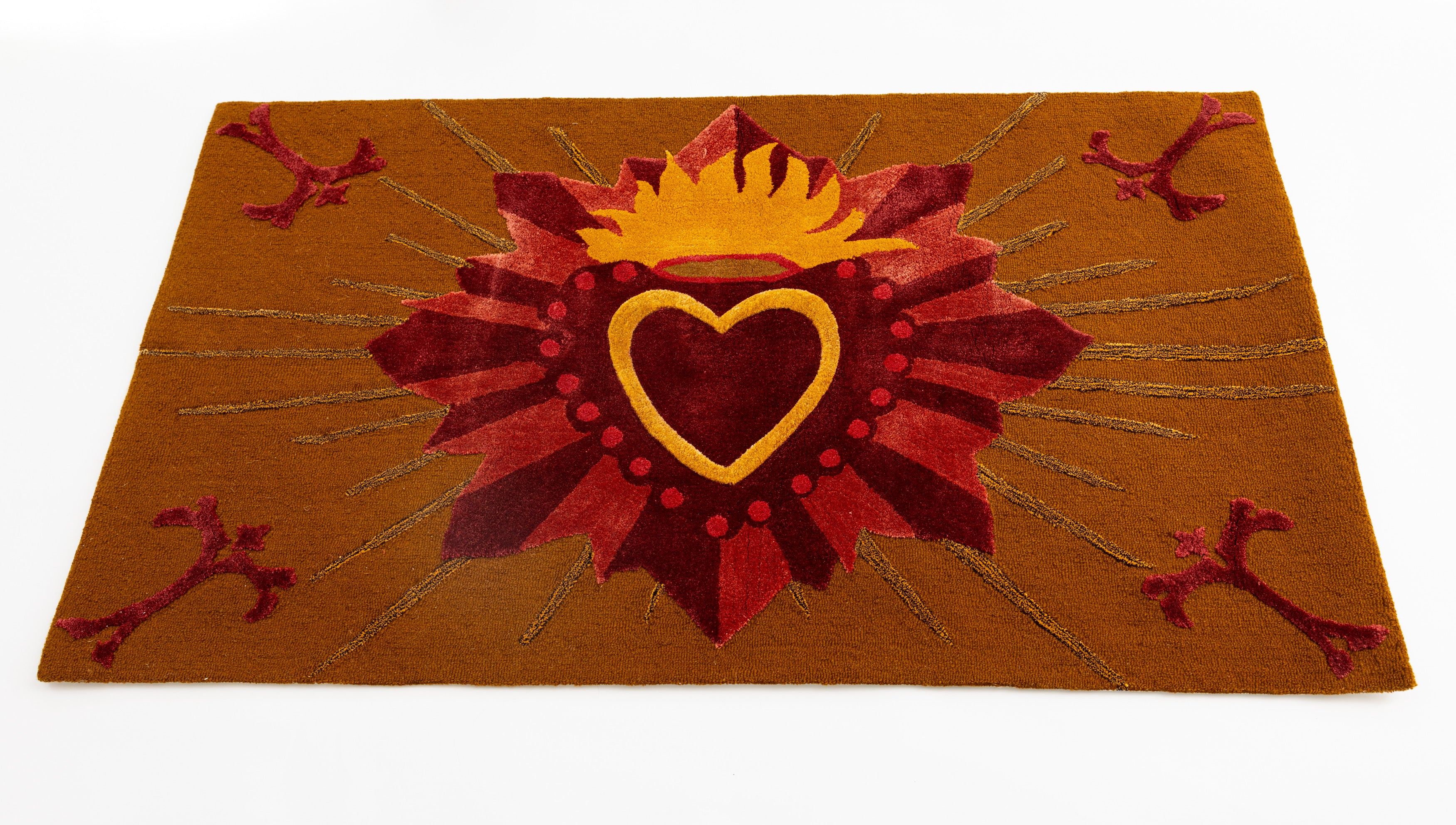 Sacred Heart in Red & Umber - Add Your Monogram