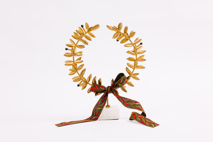 French Wreath with Bespoke Ribbon - Slender Red & Green