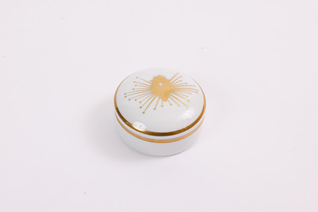Square Small Giftware Round Box with Sacred Heart