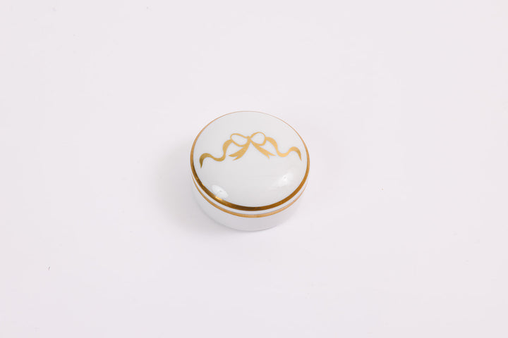 Square Small Giftware Round Box with Gold Bow