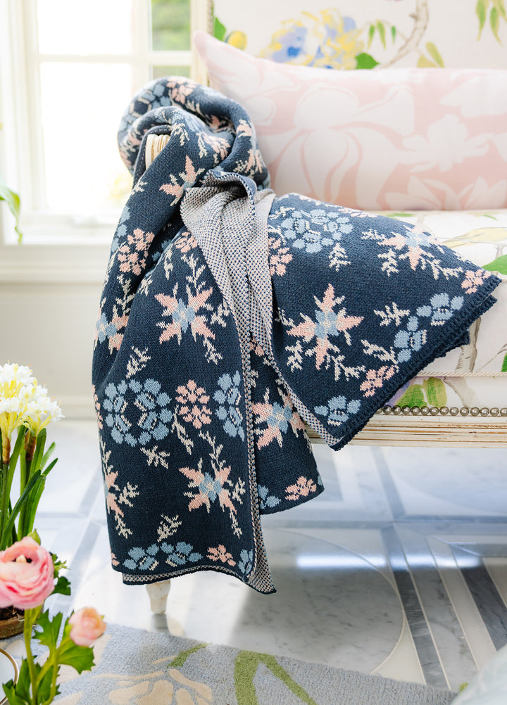 Evelyn in Midnight Knit Blanket