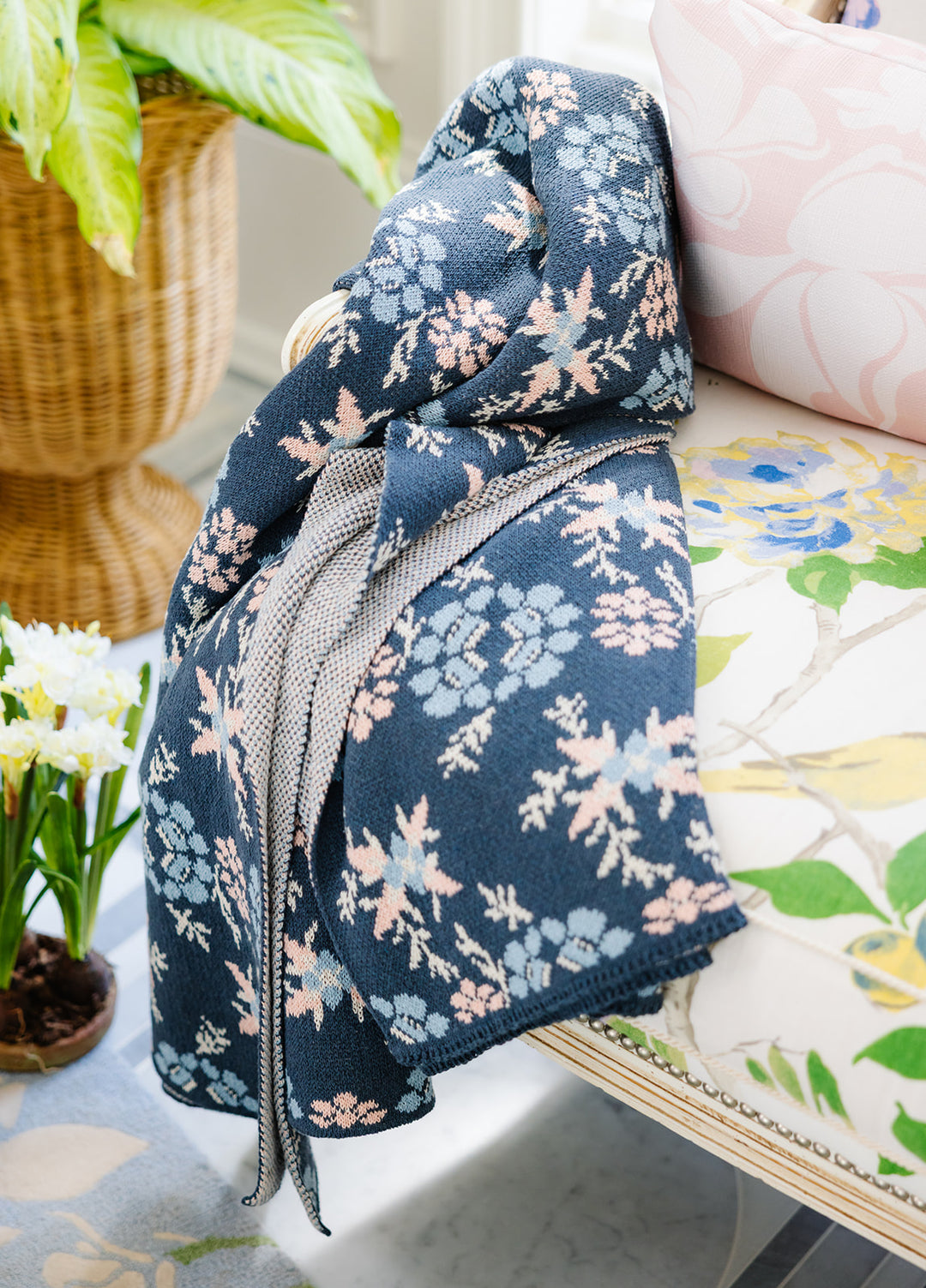Evelyn in Midnight Knit Blanket