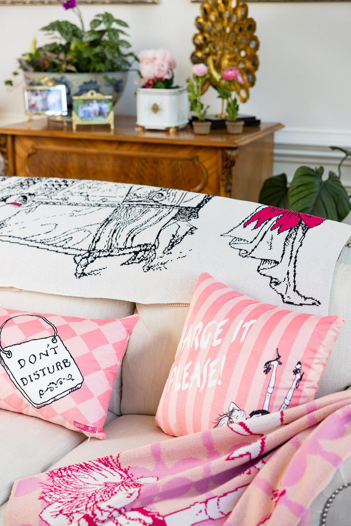 Window Shopping an Eloise Collection Knit Blanket