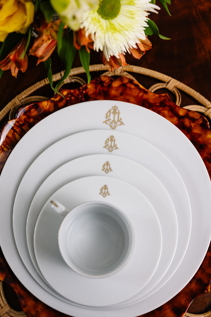 Gold Monogram on Signature China (No Center Design)