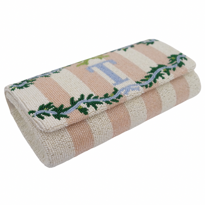 Garland & Stripes Custom Beaded Clutch