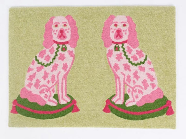 Willa Heart Pink and Green Dogs