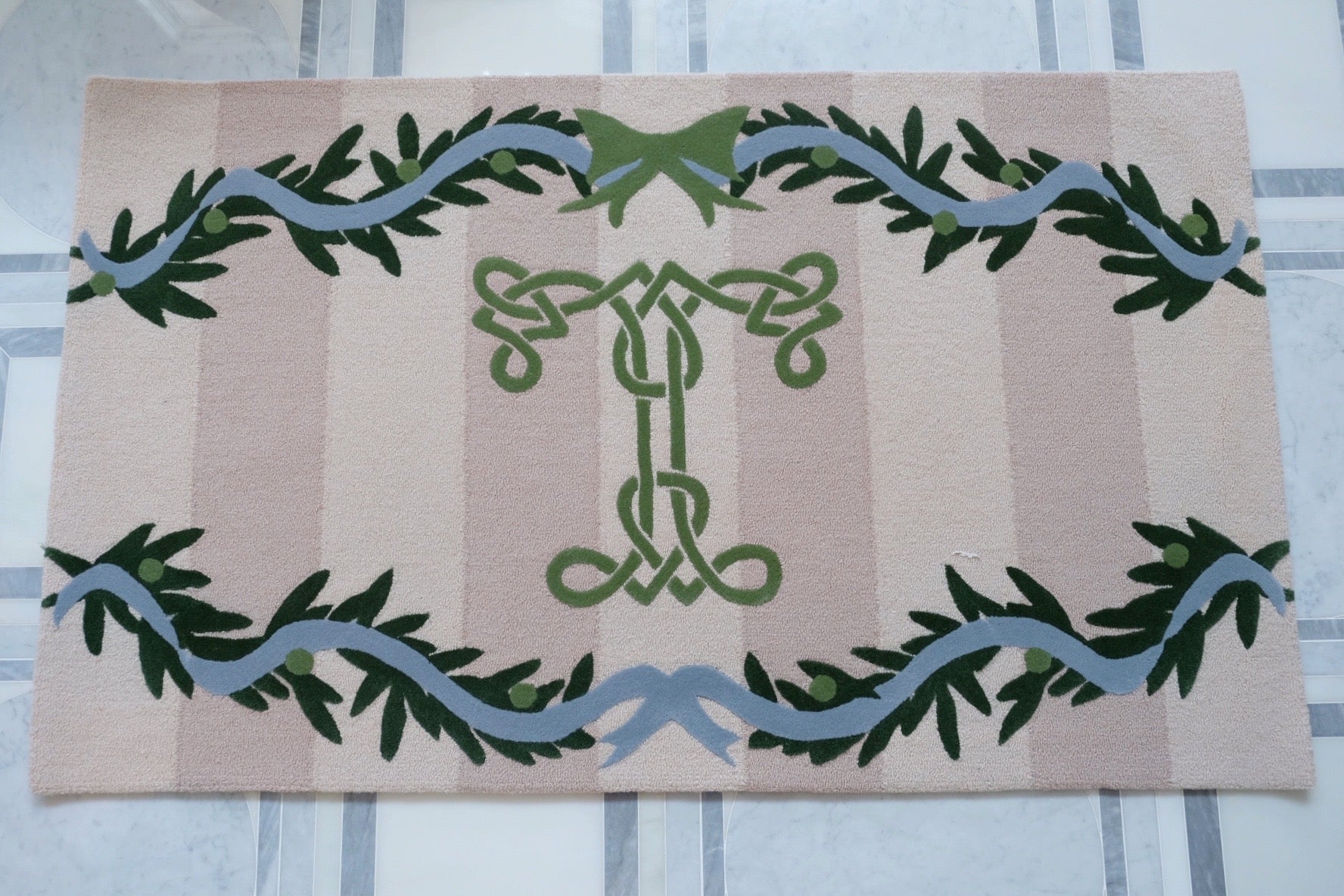 Deck the Halls in Pink & Green - Add Your Monogram